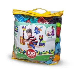 Brinquedo para Montar Brocolandia 100 Peças com Sacola de Armazenamento Dismat Brinquedos Brinquedo para Montar Brocolandia 100 Peças com Sacola Dismat Brinquedos