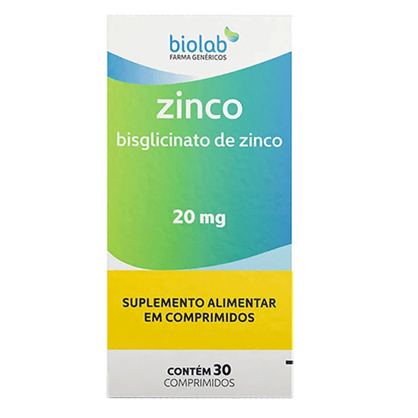Complemento Alimentar Zinco 20mg Biolab 30 Comprimidos