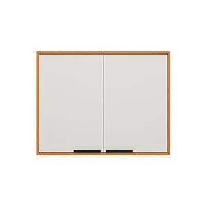 Armário Aéreo Ravena 80CM 2 Portas MDF Off White para Cozinha Compacta