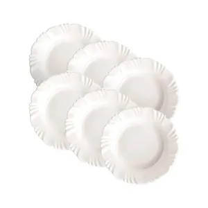 Kit com 6 Pratos Opaline Pétala Fundo 23,5cm - Nadir