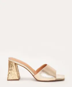 tamanco salto grosso com glitter vizzano ouro 36
