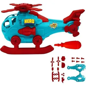 Brinquedo de Montar Helicóptero Monta e Desmonta com Ferramenta Peças Grandes Homeplay Brinquedo de Montar Helicóptero Monta e Desmonta com Ferramenta Homeplay