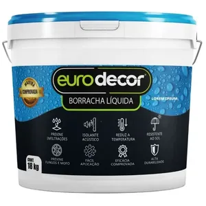 Borracha Liquida Impermeabilizante 03.01.01.0063 Protecao Contra Umidade Cinza Cromio Eurodecor 18kg Borracha Liquida Impermeabilizante 03.01.01.0063 Membrana Flexivel Cinza Cromio Eurodecor 18kg