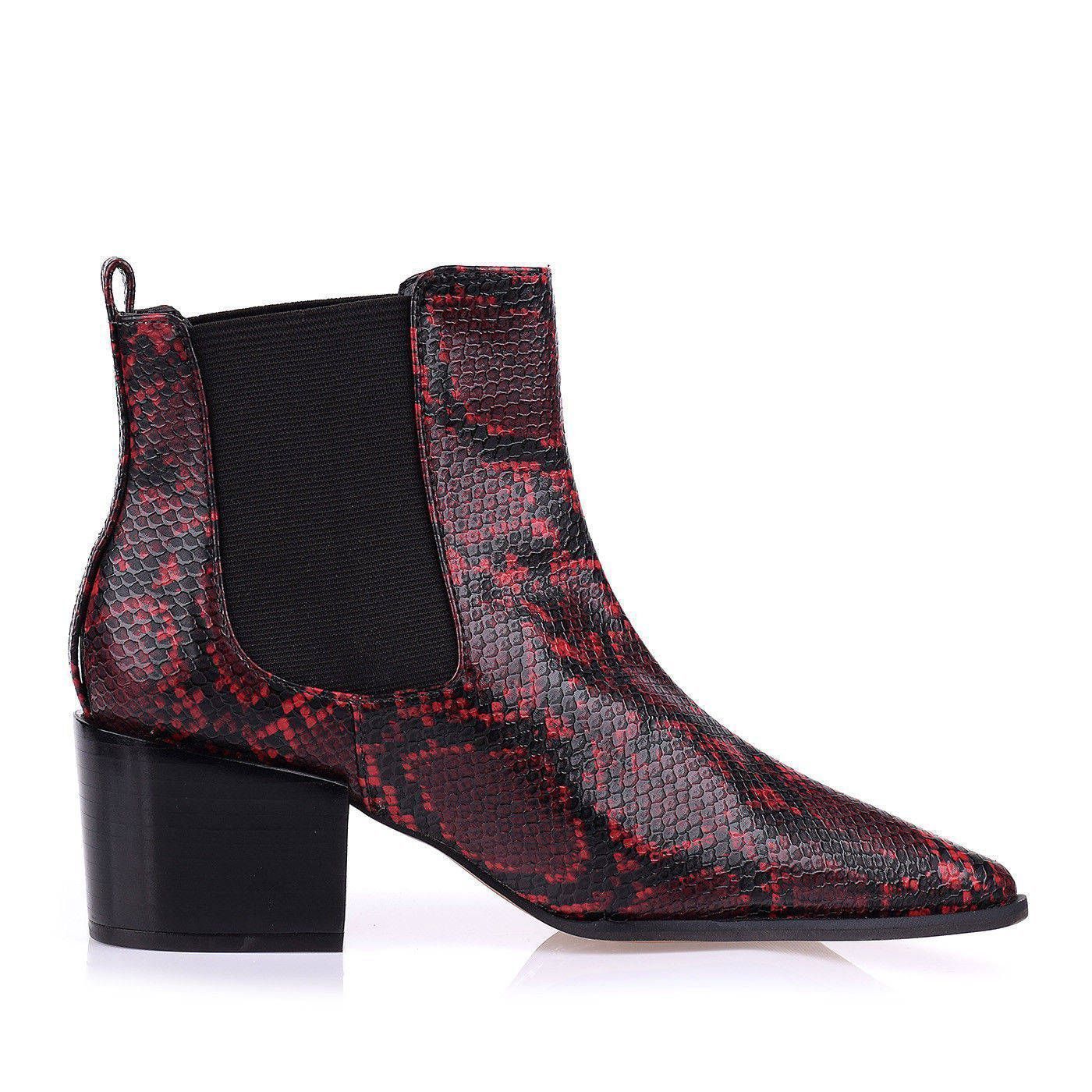 Bota Salto Médio Grosso Snake Vermelho