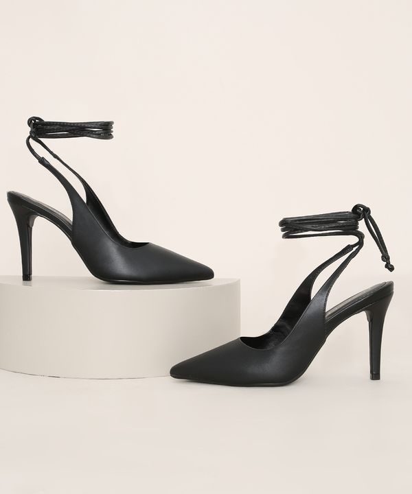 Scarpin Feminino Salto Alto Oneself Bico Fino Preto 34