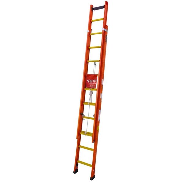Escada Fibra Extensível Profissional 24 Degraus 3,90/6,60m Botafogo