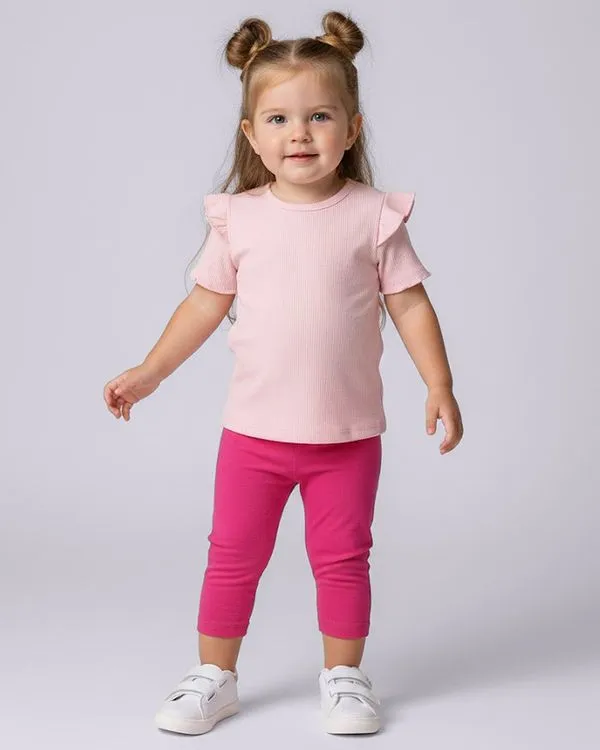 Calça Legging Bebê Lisa Rosa 2
