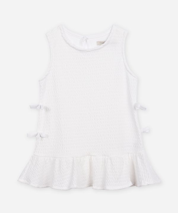 regata infantil texturizada com laço off white 1