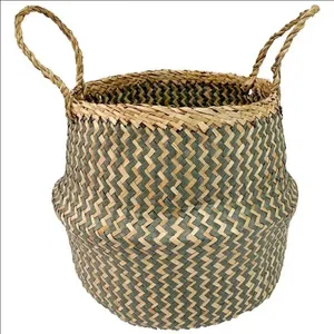 Cesta Redonda Mundi em Fibra com Alças 22 cm L Hermitage Cinza