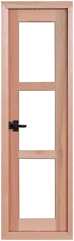 Janela de Madeira Eucalipto Maxiar JP63 40x120x9,4cm Vidro Quadriculado