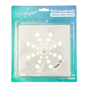 Ralo de Banheiro Quadrado Antiodor Abre e Fecha Inox 15x15x0,4cm LM4275 - honeyhome