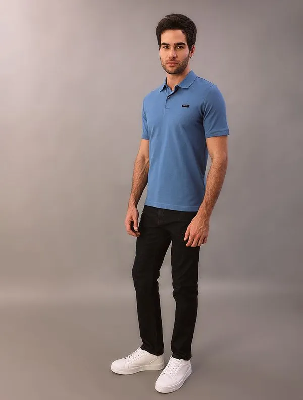 Polo Masculina Slim Piquet Calvin Klein - Azul Escuro Polo Masculina Slim Piquet Calvin Klein Azul Escuro Gg