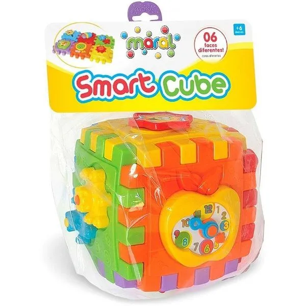Brinquedo Educativo Smart Cube com Som 6 Faces Didáticas para Bebês a Partir de 6 Meses Maral Brinquedo Educativo Smart Cube com Som 6 Faces Didáticas Maral