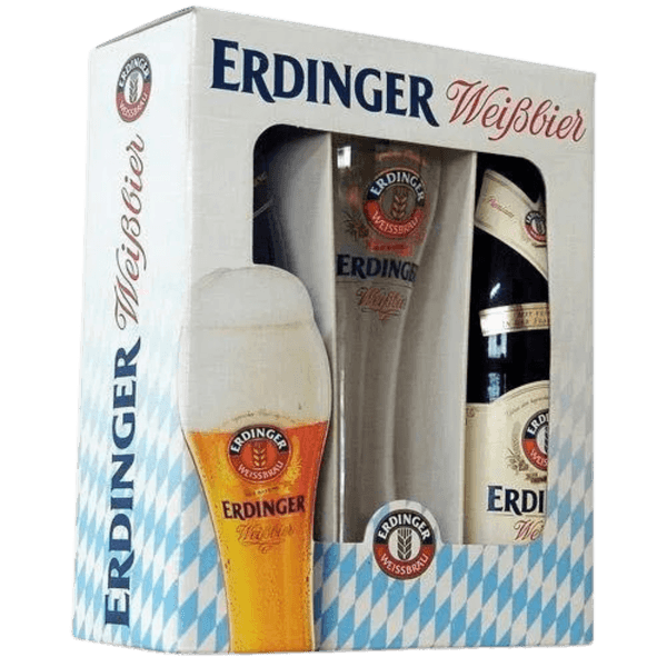 Kit Cerveja Alemã Erdinger com 2 Garrafas 500ml + Copo 500ml