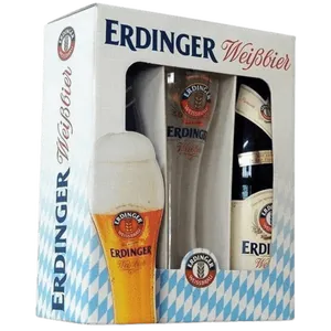 Kit Cerveja Alemã Erdinger com 2 Garrafas 500ml + Copo 500ml