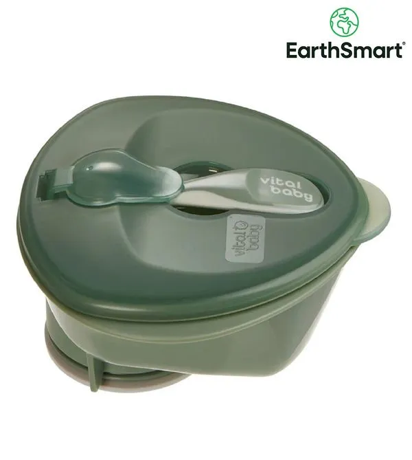 Tigela com Ventosa Colher e Tampa Moss Vital Baby Verde