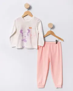Pijama Bebê Longo Disney Minnie & Margarida Off White 1