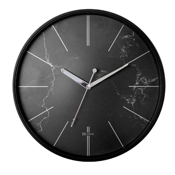 Relógio Parede Herweg Vidro 34,6 Cm Preto Fosco 6869 Preto - Preto