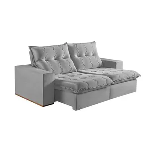 Sofá 2 Lugares Retrátil E Reclinável Martins M-177 Veludo Cinza