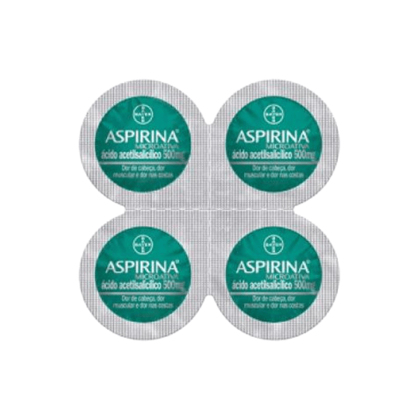 Aspirina Microativa Ácido Acetilsalicílico 500mg 4 comprimidos