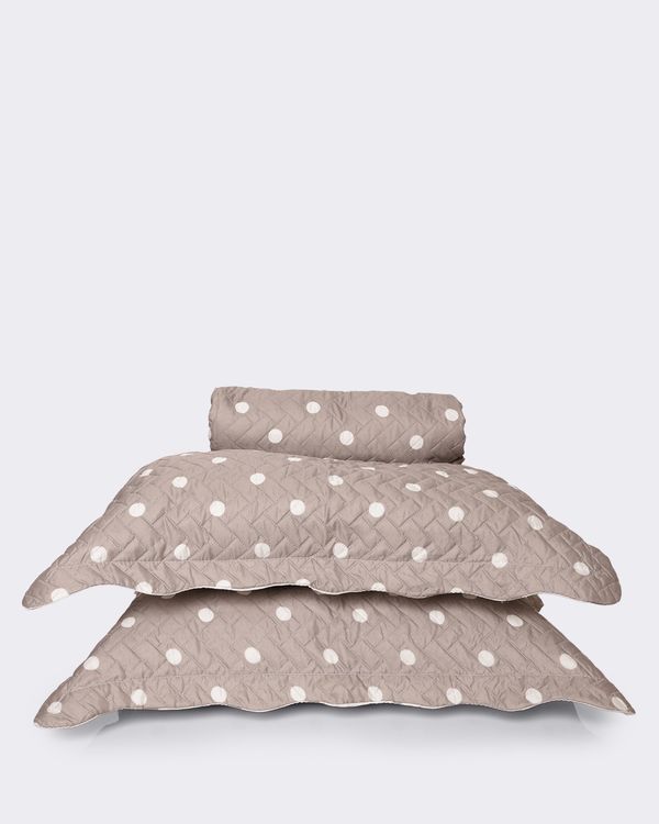 Kit Colcha Casal 3 Peças Plumagem Estampada Cinza UN
