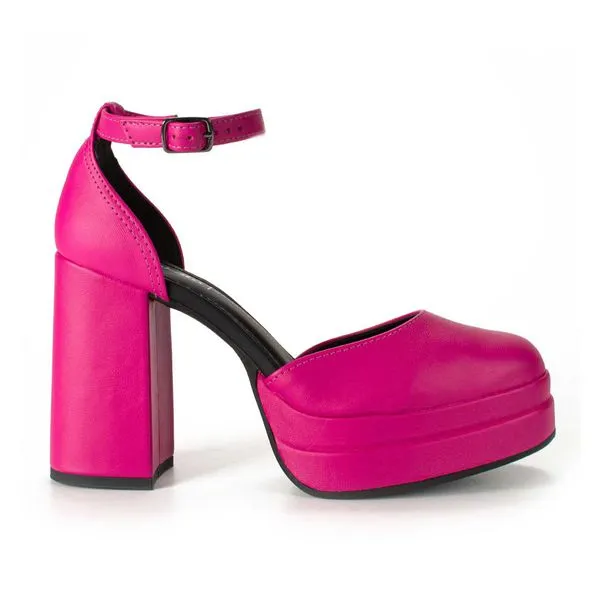 Sapato Dakota Plataforma de Salto Bloco Rosa 38