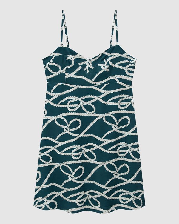 Vestido Feminino Evasê Estampa Navy Em Viscose - ENFIM Azul - PP