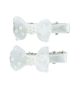Bico de Pato Mini Laço Off White com 2 unidades Off White