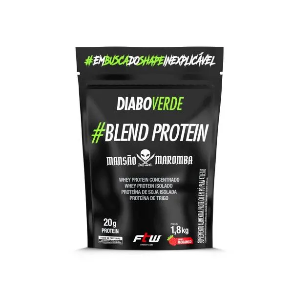 Blend Protein Mansão Maromba Morango Refil Diabo Verde 1,8kg