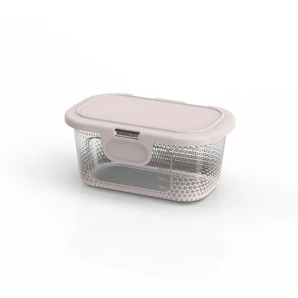 Pote Retangular Prisma Com Tampa Fixa Plástico Branco 350ml AD0190 - Potte