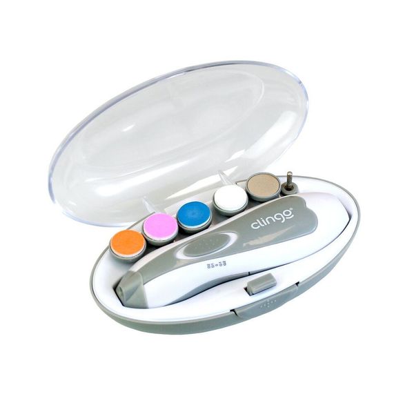 Kit Manicure Elétrica Infantil Kit Manicure com Led Estojo 6 Lixas 2 Velocidades Cinza Clingo Kit Manicure Elétrica Infantil com Led Estojo 6 Lixas 2 Velocidades Cinza Clingo