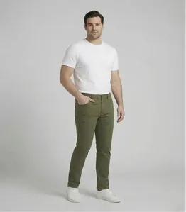 Calça Masculina Plus Size Em Sarja Diametro Verde Plus 52