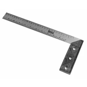 Esquadro de Medição Esquadro com Cabo de Plástico 10'' para Medição e Marcação com Design Ergonômico Resistente Preto Esquadro de Medição Esquadro com Cabo de Plástico 10'' para Medidas Exatas e Cortes Precisos Preto