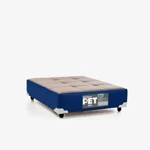 Cama Pet Netsono Cinza e Azul para Cachorro de Porte Médio com Espuma D20 80x60x19cm Cama Pet Netsono Cinza e Azul Cachorro Médio Espuma D20 80x60x19cm