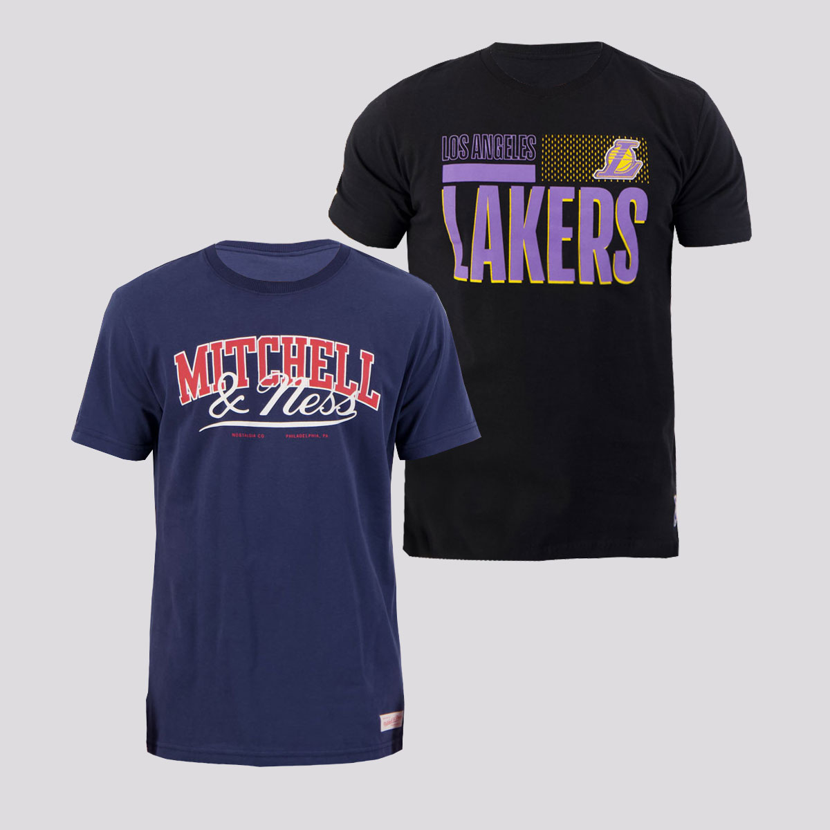 Kit Camiseta NBA Lakers e Mitchell Classic Marinho