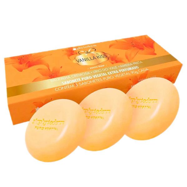 Kit Sabonete em Barra Phytoderm Vanilla Kiss 3 Unidades