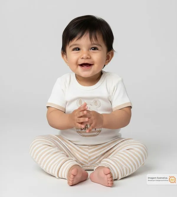 Conjunto Body Urso Baby Bege - G