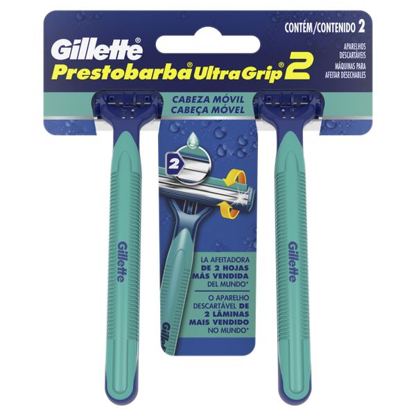 Apaelho de Barbear Gillette Prestobarba Ultragri Móvel com 2 unidades