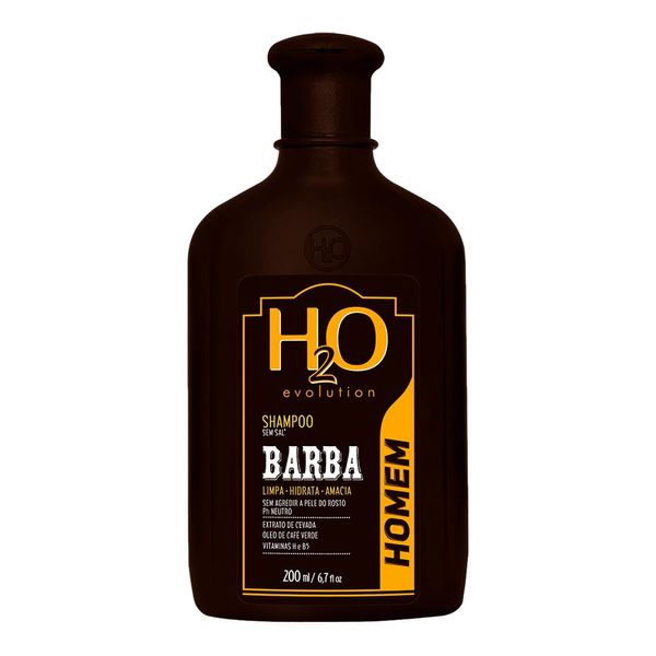 Shampoo Para Barba H2O Evolution Homem 200ml