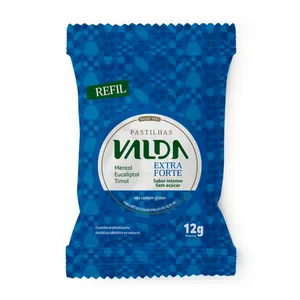 Pastilhas Valda Extraforte Sabor Intenso Mentol, Eucaliptol e Timol Sem Açúcar 12g