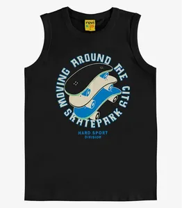 Regata Infantil em Meia Malha Rovi Kids Preto 10