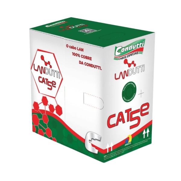 Cabo de Rede UTP CAT5E 4Px24AWG 100MHz CMX Azul 100 Metros Condutti Cabo de Rede UTP CAT5E 4Px24AWG 100MHz CMX Azul Condutti Caixa 100m