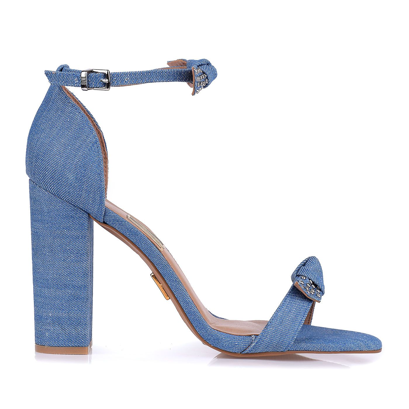 Sandália Salto Alto Jeans Light