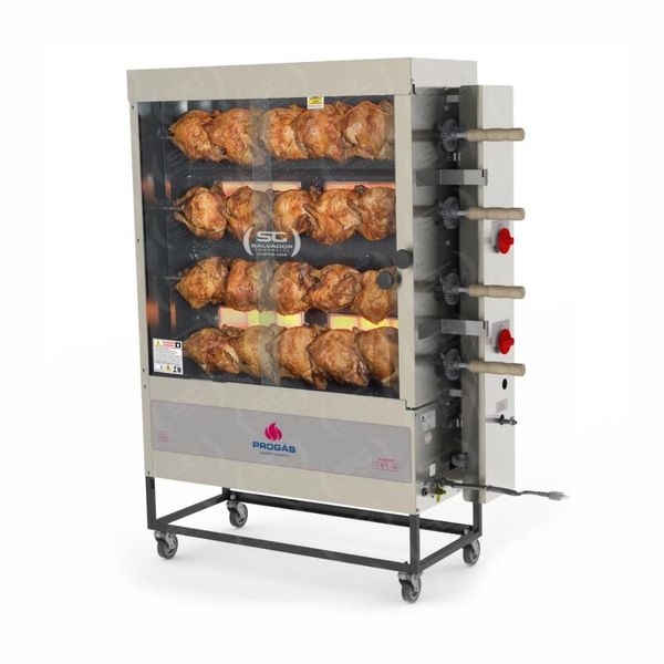 Assador de Frango a Gás 4 Espetos Infravermelho Garfo PR-621 Progás Bivolt Assador de Frango a Gás 4 Espetos Infravermelho PR-621 Progás Bivolt