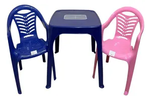 Mesa Infantil Azul + 02 Cadeira Infantil Az/ro Plasnorthon