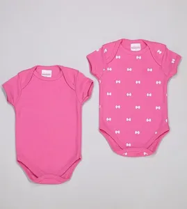 Kit Body Laços com 2 Unidades De 0 a 12 meses Rosa - G