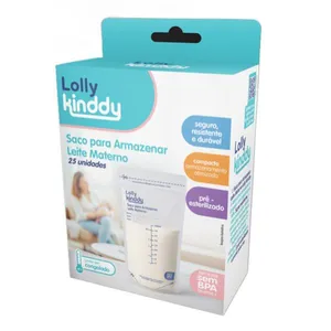 Saco Para Armazenar Leite Materno Lolly Kinddy 25 Unidades