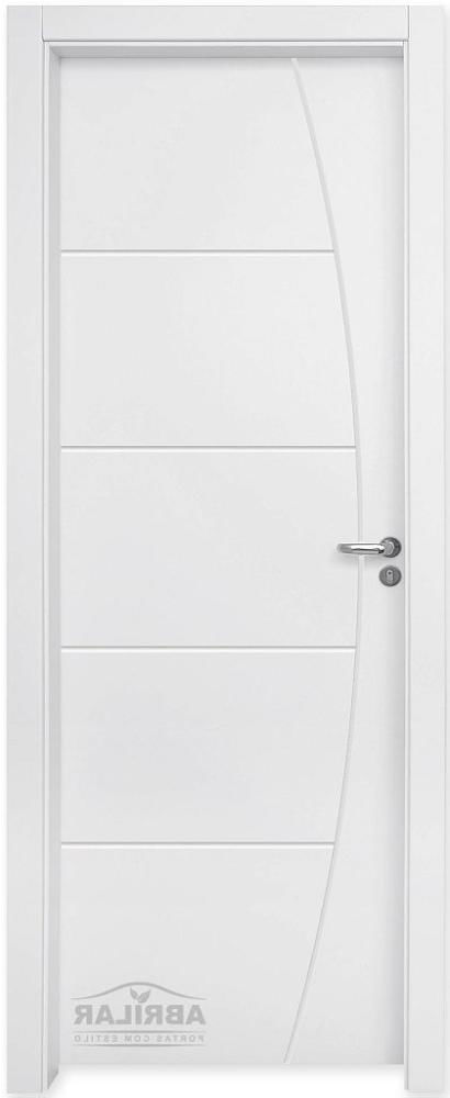 Kit Porta com Batente Decorada Pintura UV Branco 210x80 - Esq
