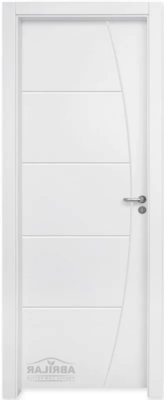 Kit Porta com Batente Decorada Pintura UV Branco 210x80 - Esq