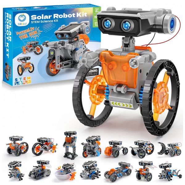 Kit robô solar 15 em 1 Sillbird com 212 peças, robótica educativa STEM para crianças de 8 a 13 anos